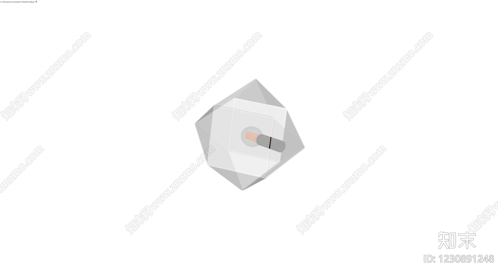 多面体玻璃罩装饰灯3D模型下载【ID:1230891248】