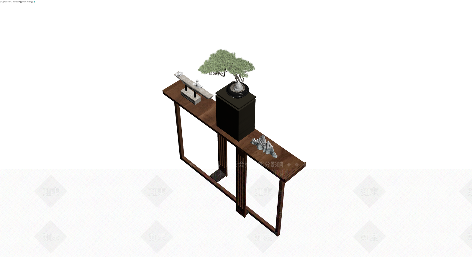 中式案几及摆件组合3D模型下载【ID:1229970958】