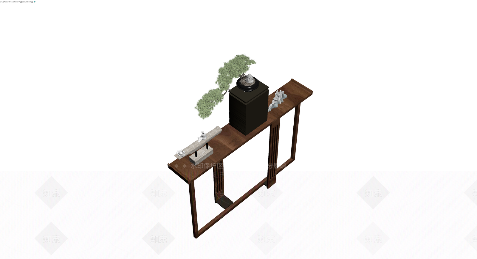 中式案几及摆件组合3D模型下载【ID:1229970958】