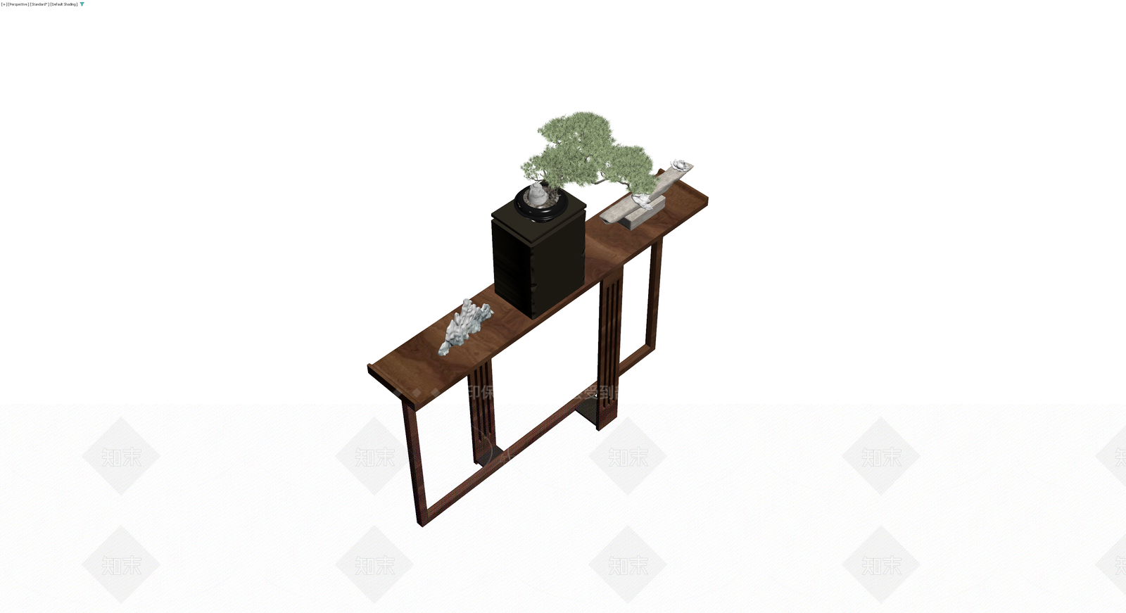 中式案几及摆件组合3D模型下载【ID:1229970958】