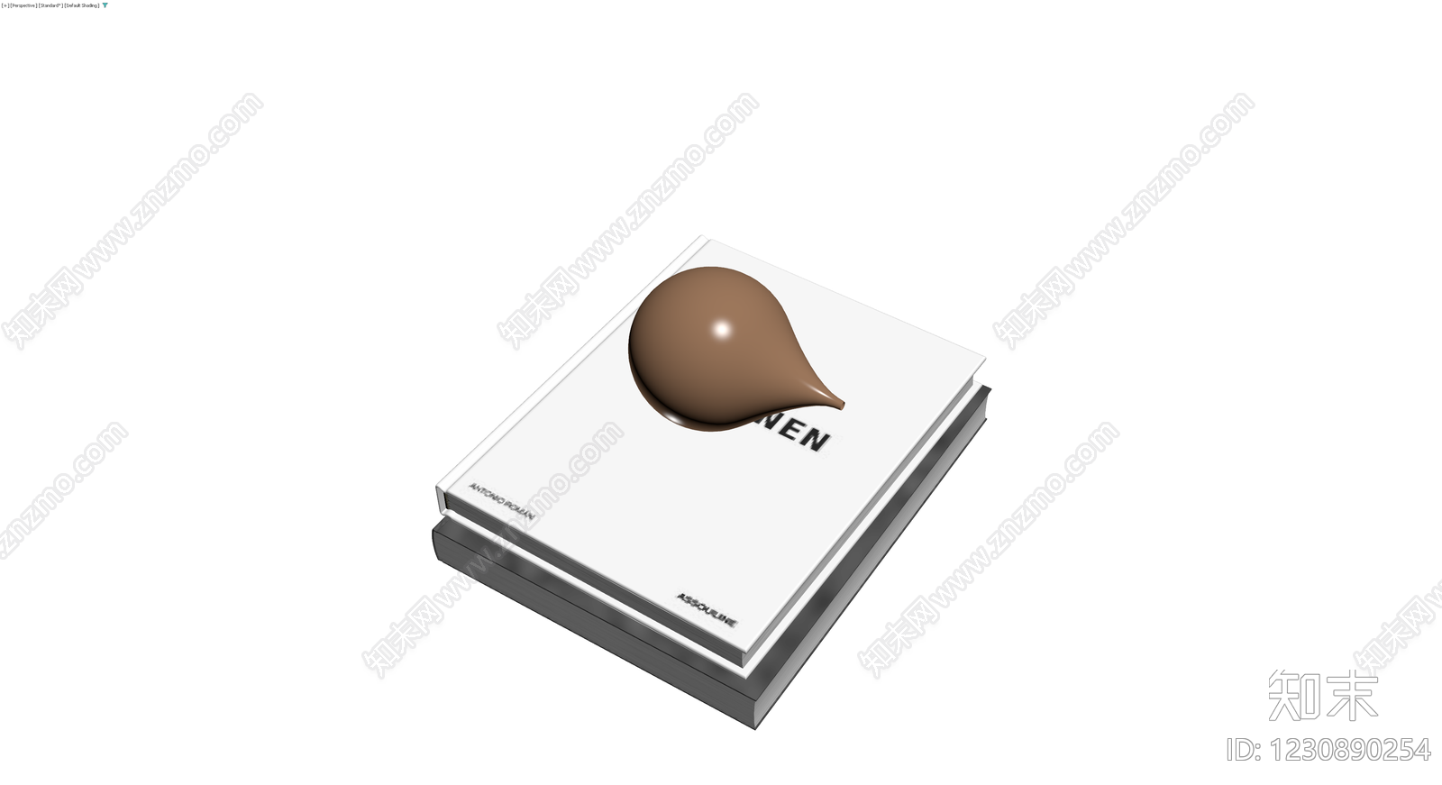 书籍与水滴装饰组合3D模型下载【ID:1230890254】