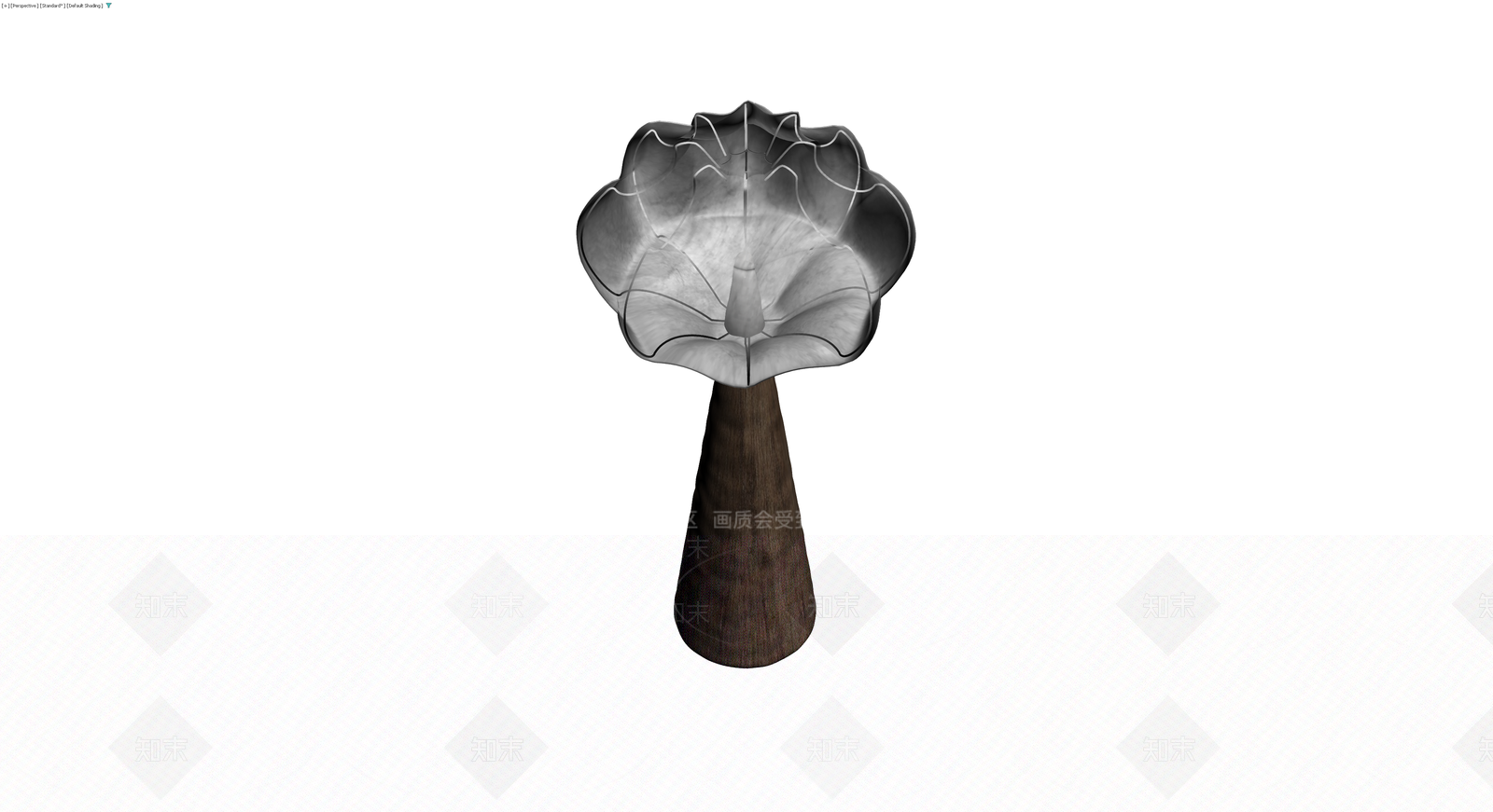 木质底座花卉雕塑3D模型下载【ID:1229884563】