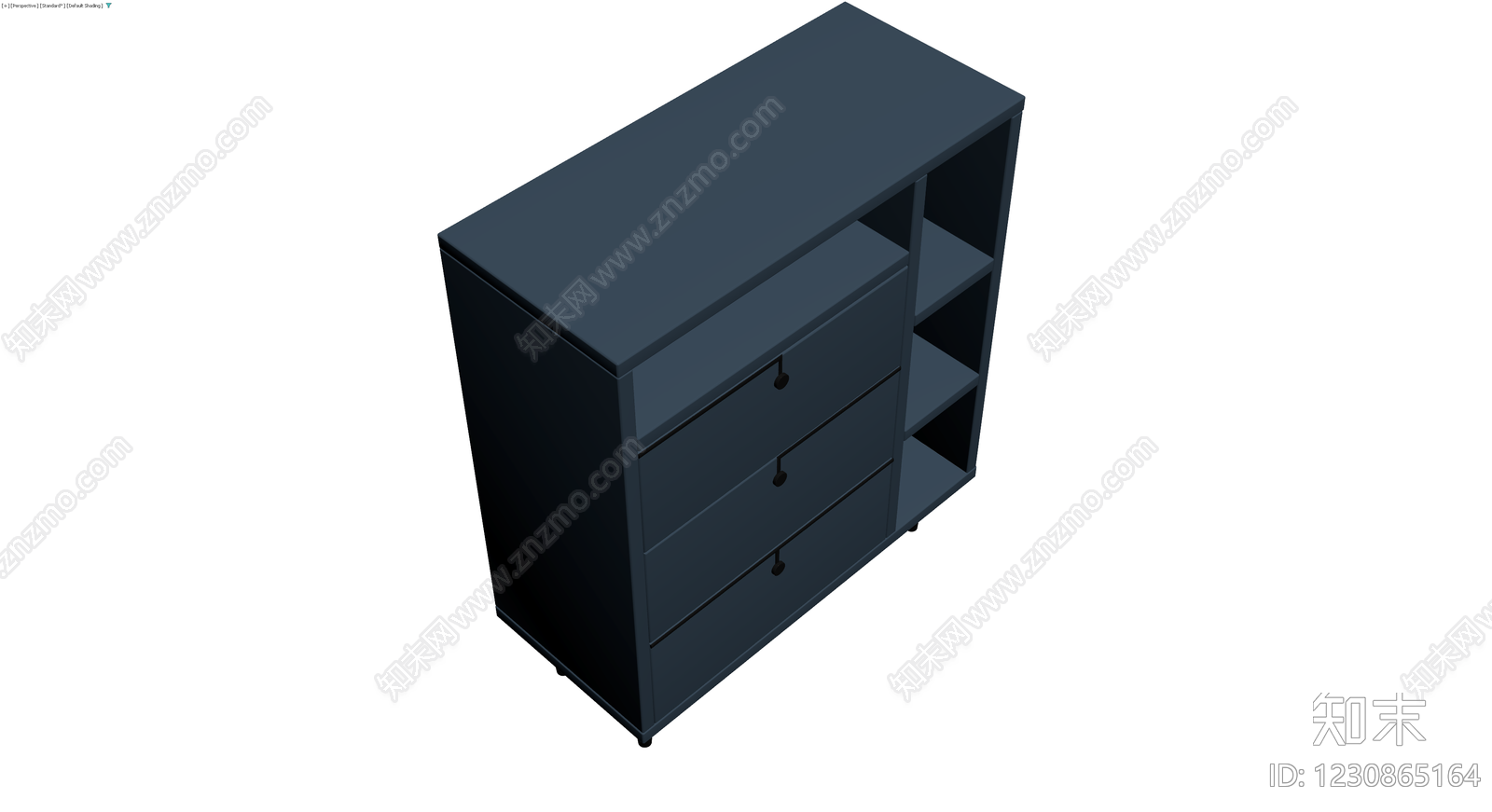 蓝灰配色斗柜3D模型下载【ID:1230865164】