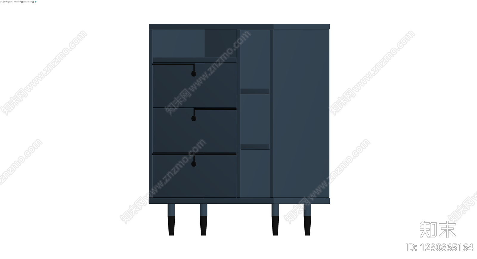 蓝灰配色斗柜3D模型下载【ID:1230865164】