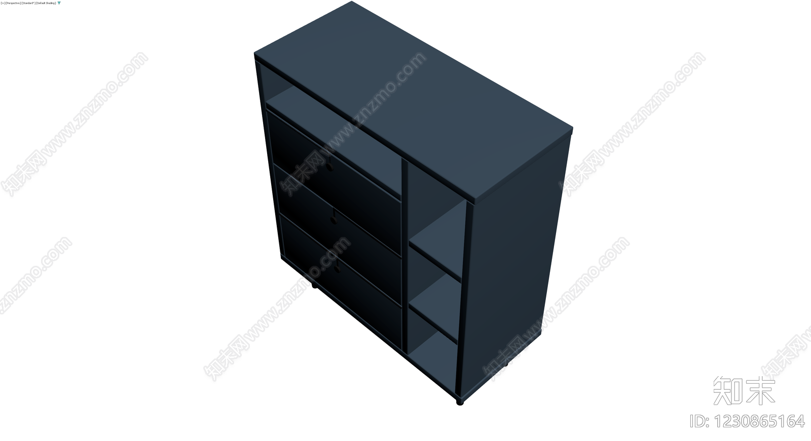 蓝灰配色斗柜3D模型下载【ID:1230865164】