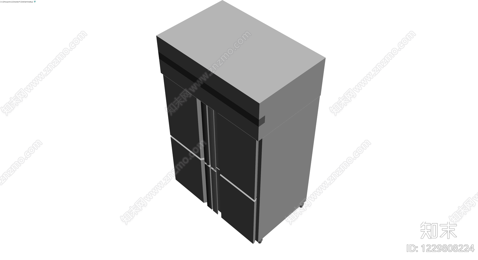 法式双开门冰箱灰模3D模型下载【ID:1229808224】