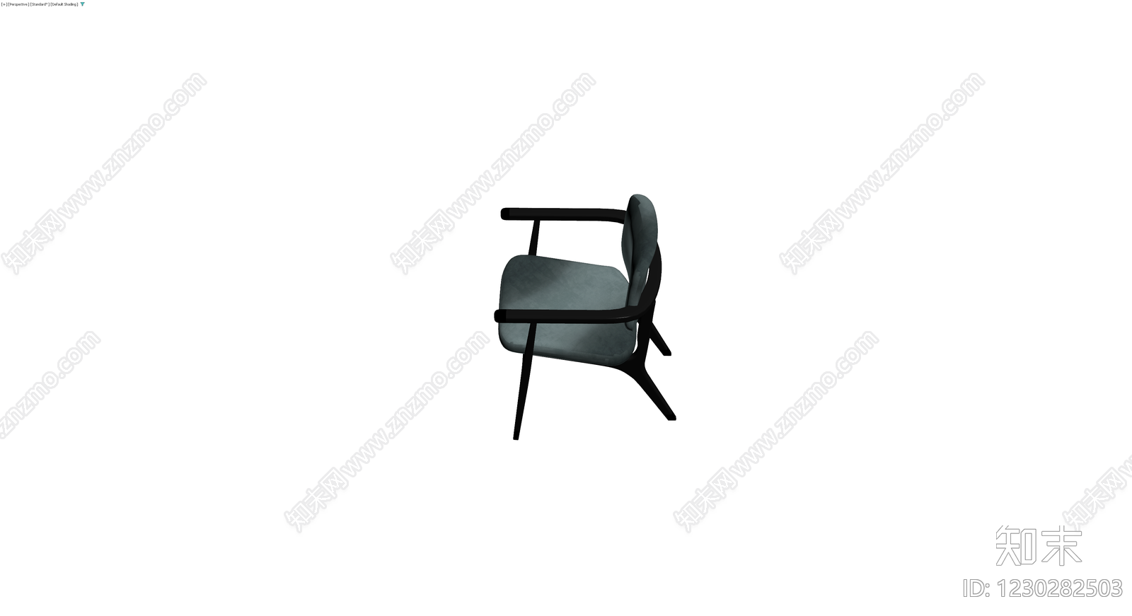 现代风格黑色扶手椅3D模型下载【ID:1230282503】