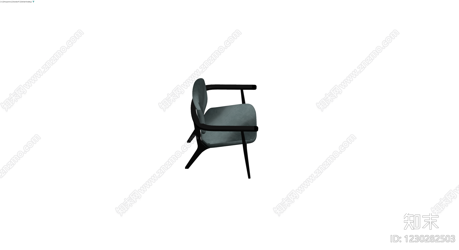 现代风格黑色扶手椅3D模型下载【ID:1230282503】