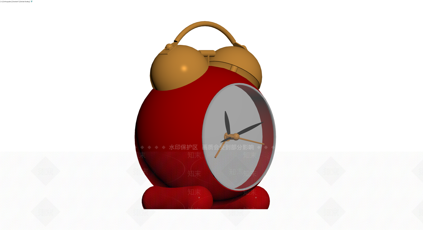 红色双铃闹钟3D模型下载【ID:1229950430】