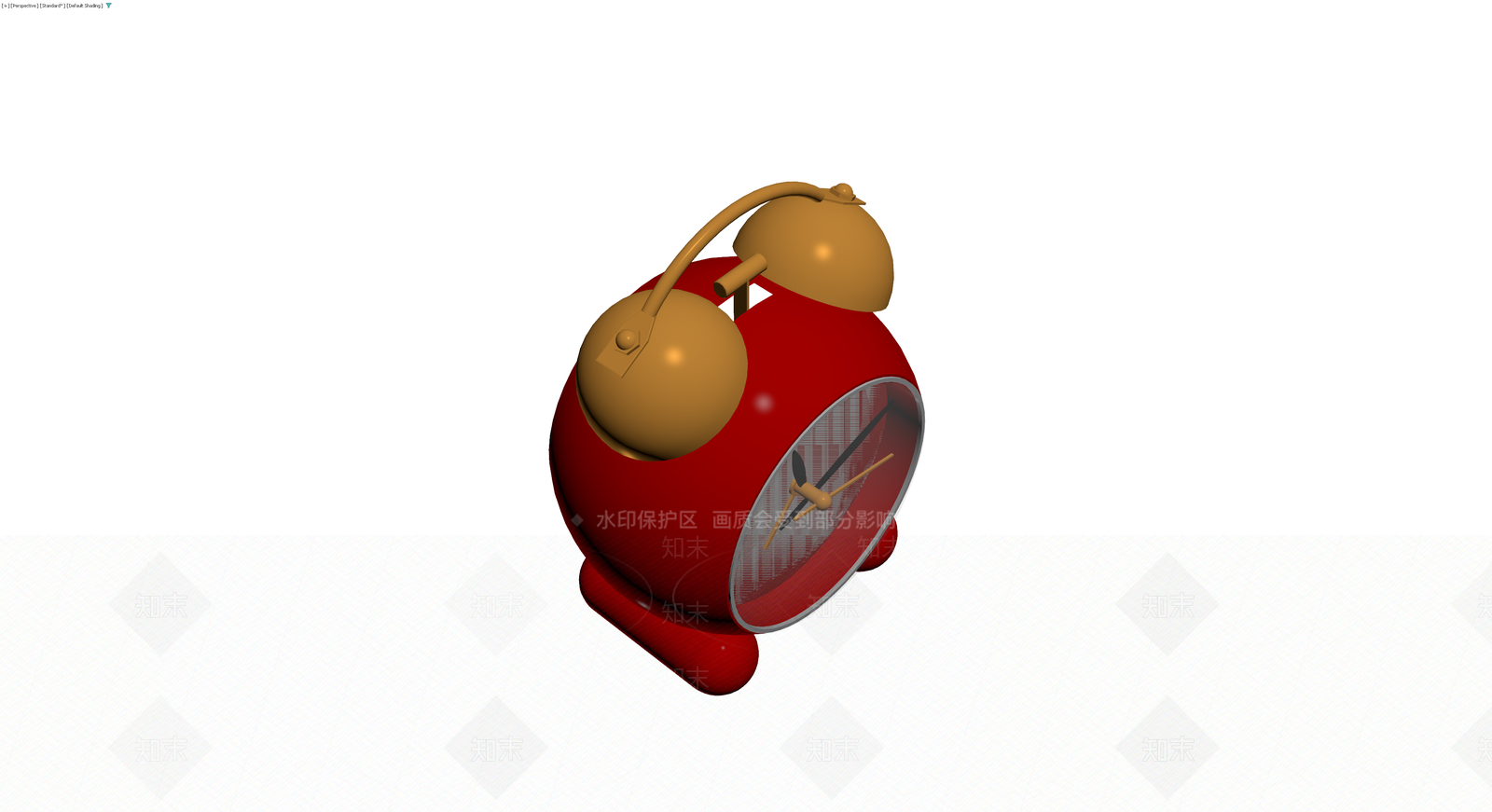 红色双铃闹钟3D模型下载【ID:1229950430】