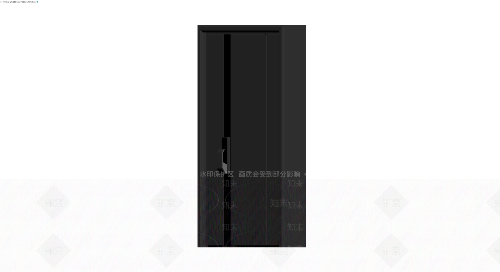 黑色极简智能门锁门3D模型下载【ID:1230742319】