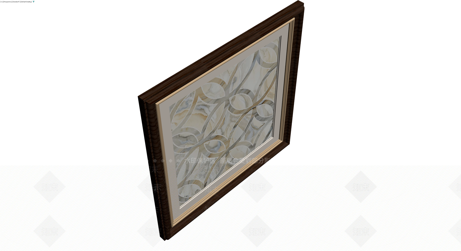 深色木框大理石纹挂画3D模型下载【ID:1230792138】