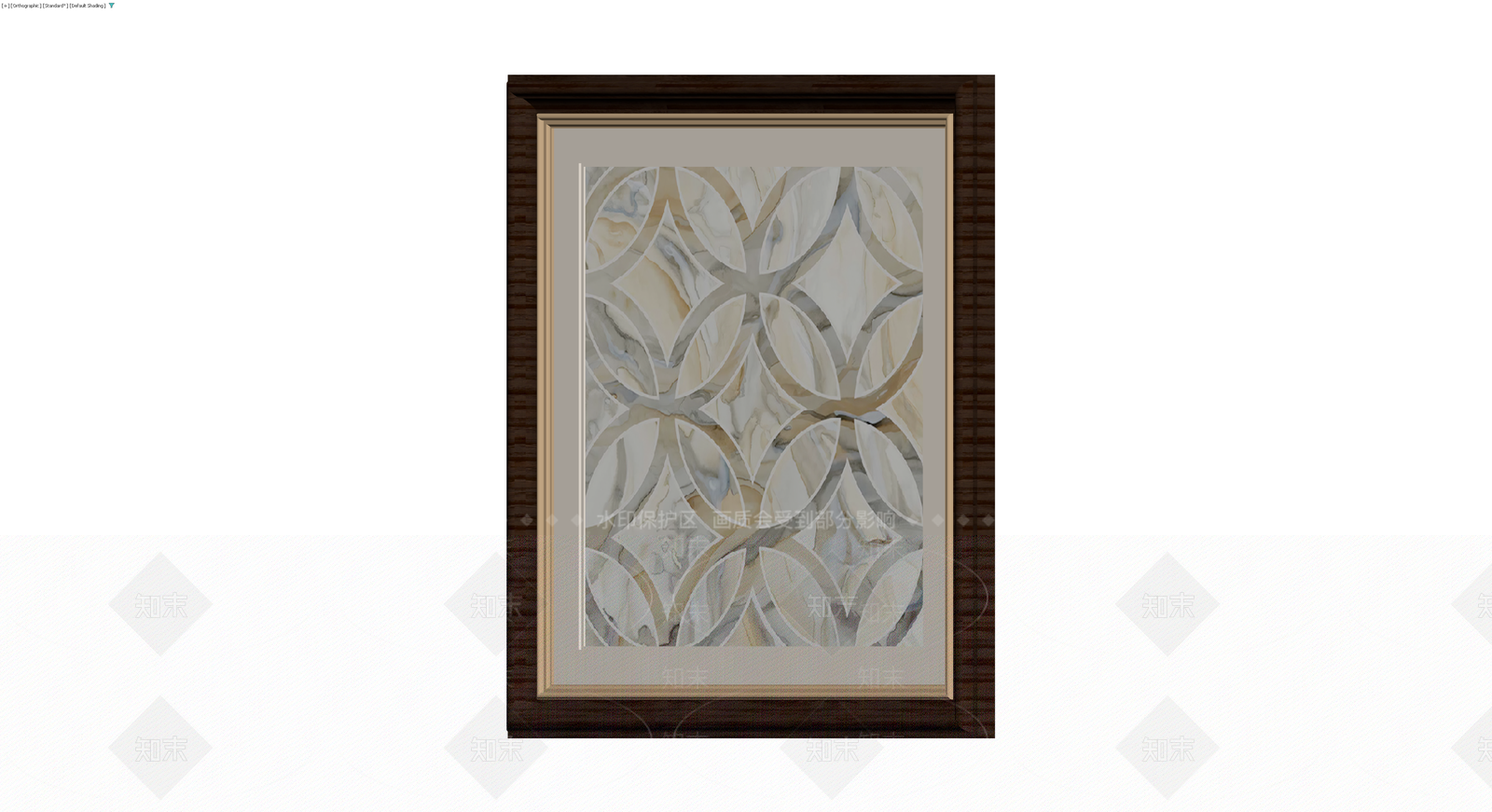 深色木框大理石纹挂画3D模型下载【ID:1230792138】