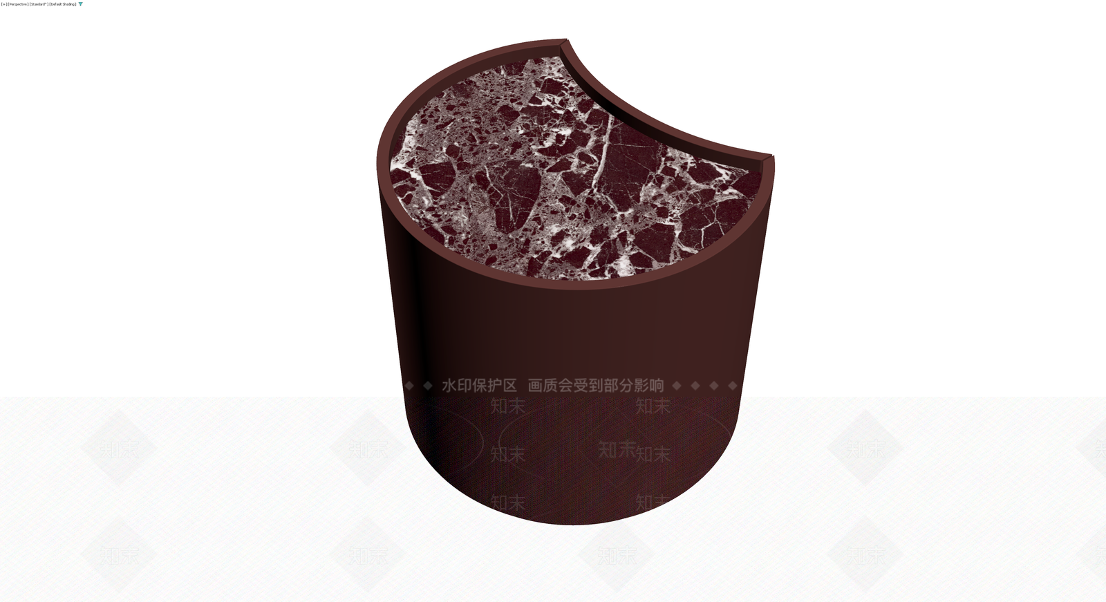 深红大理石圆角边几3D模型下载【ID:1230728382】