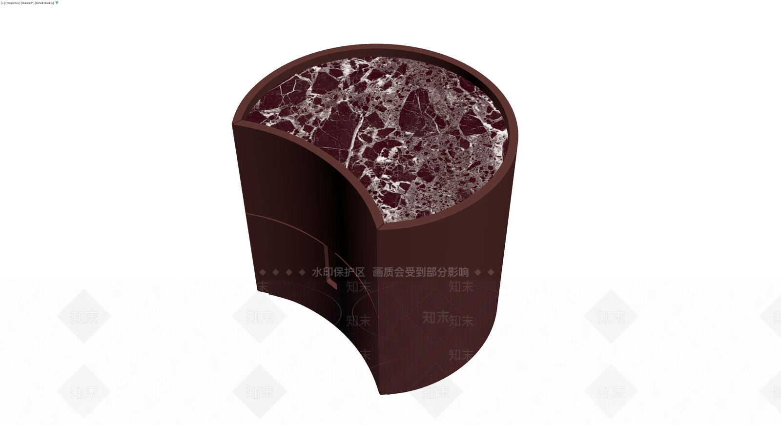 深红大理石圆角边几3D模型下载【ID:1230728382】
