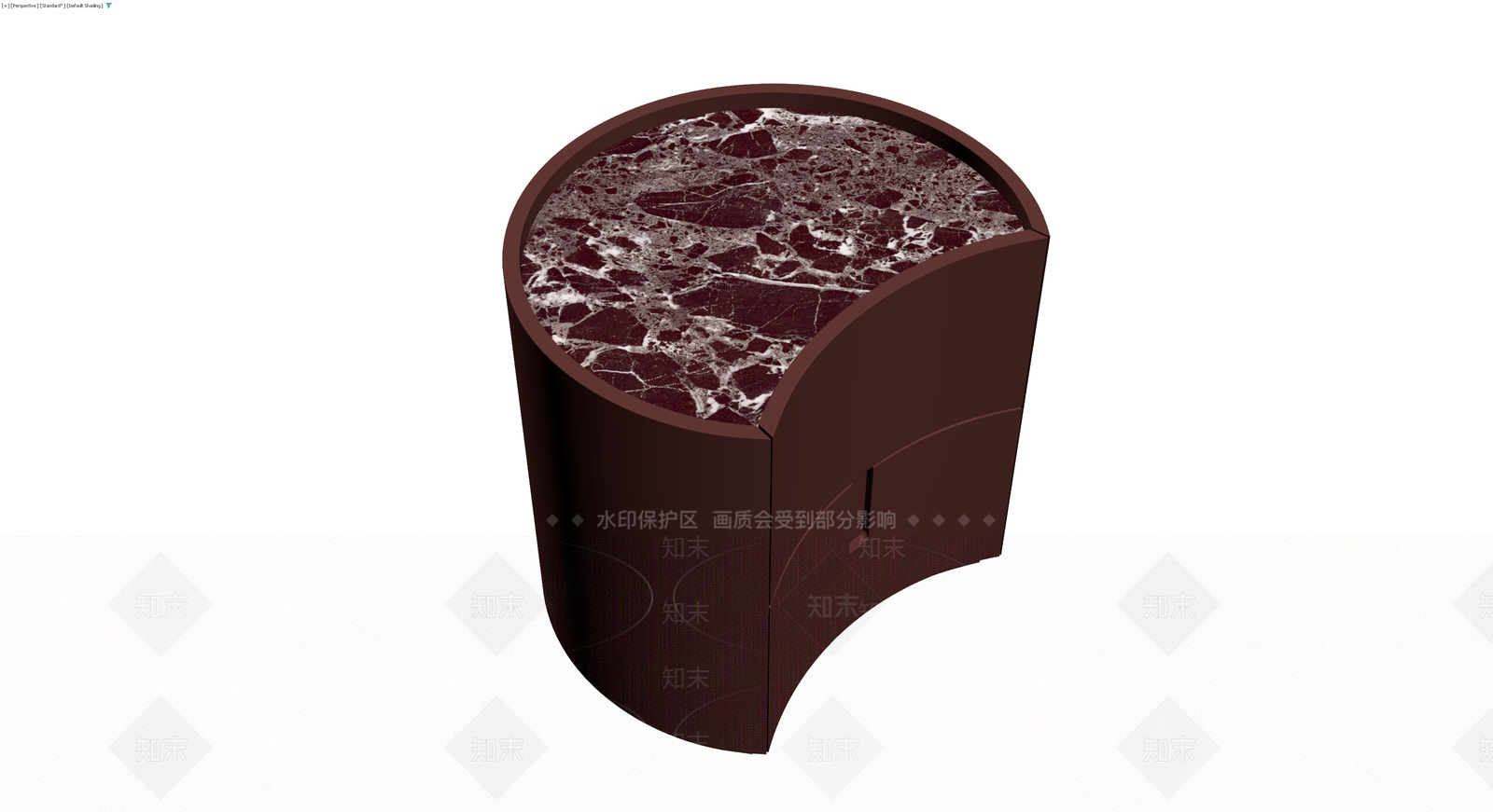 深红大理石圆角边几3D模型下载【ID:1230728382】