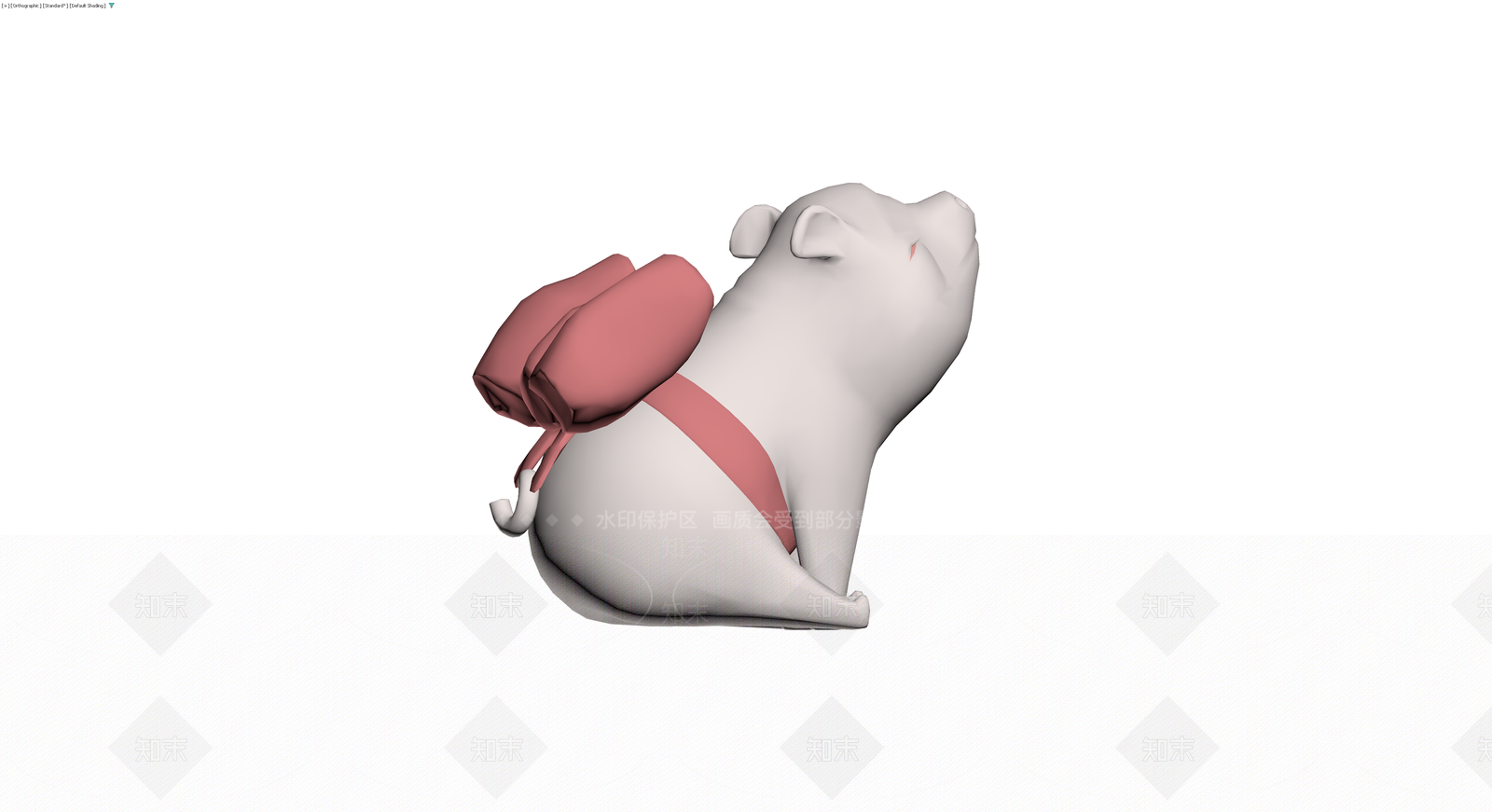 背书包的白猪雕塑3D模型下载【ID:1230172271】