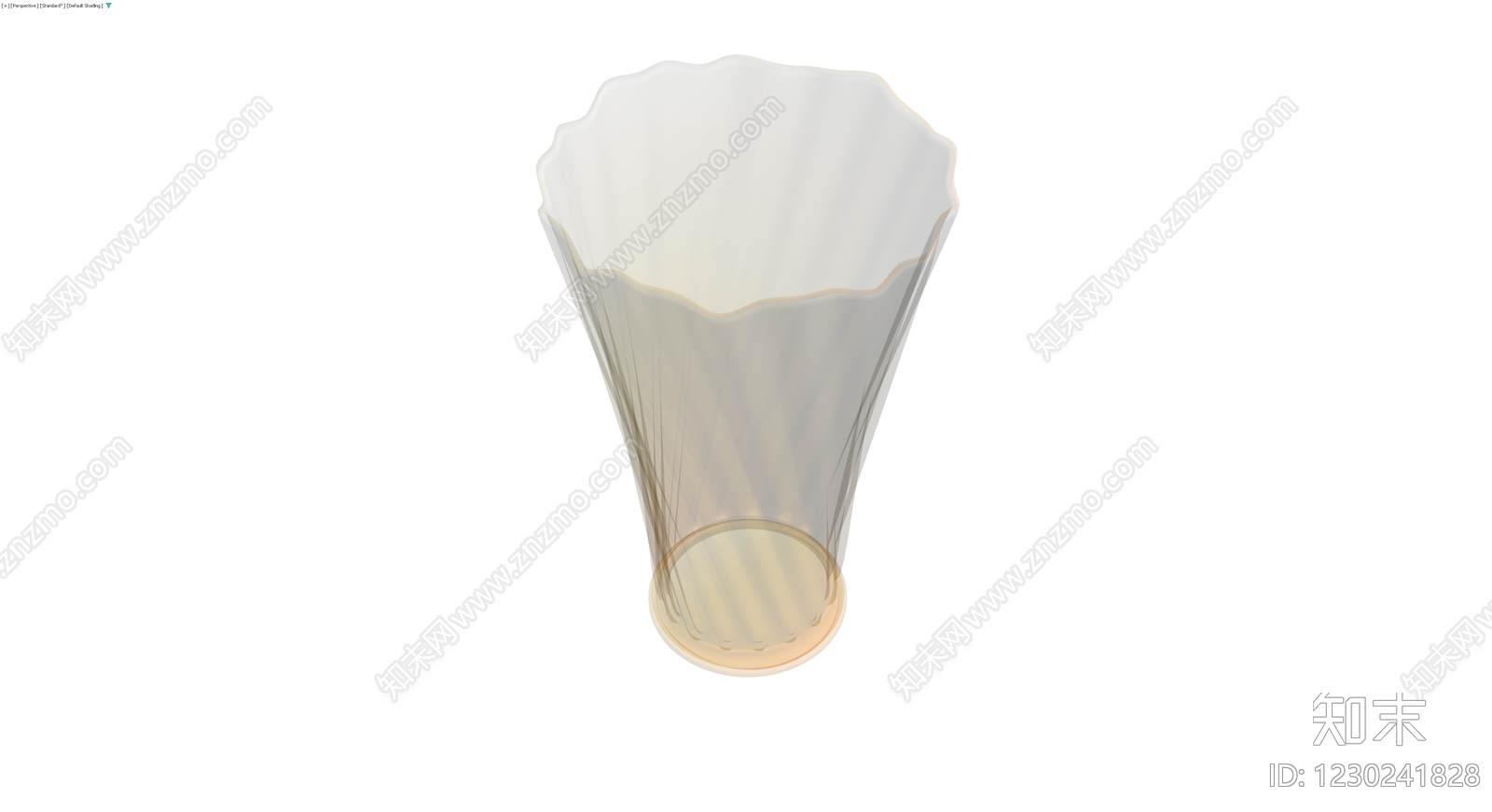 半透明波浪纹玻璃花瓶3D模型下载【ID:1230241828】