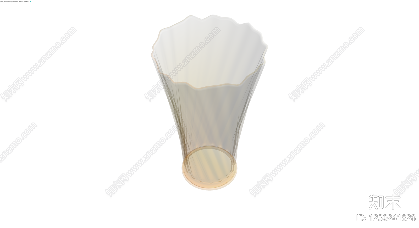 半透明波浪纹玻璃花瓶3D模型下载【ID:1230241828】