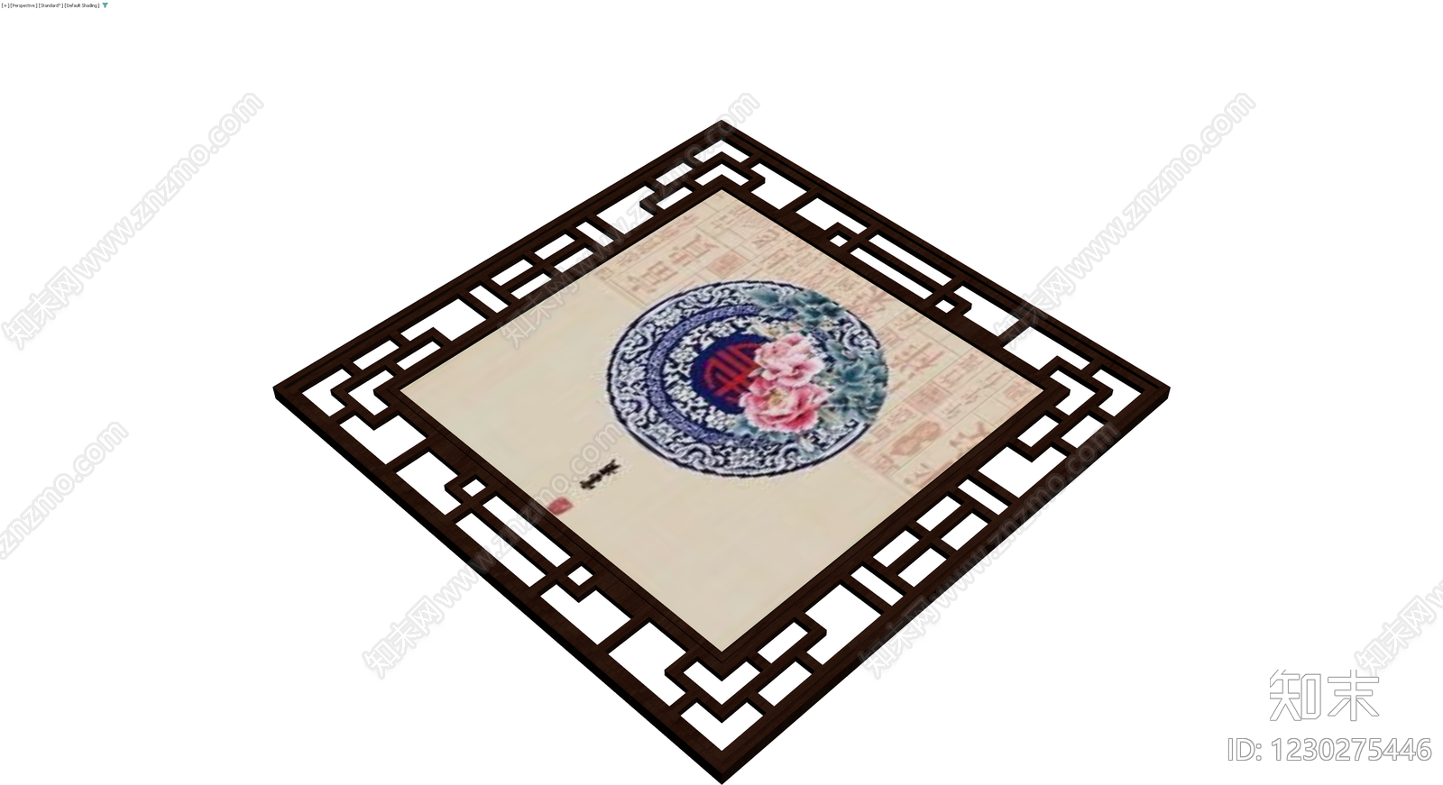 中式木质挂画装饰3D模型下载【ID:1230275446】