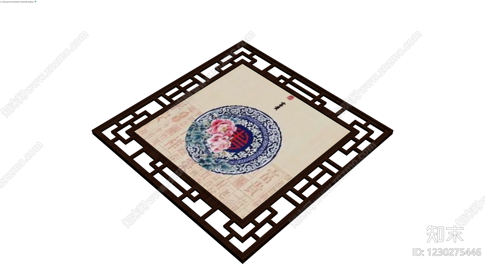 中式木质挂画装饰3D模型下载【ID:1230275446】