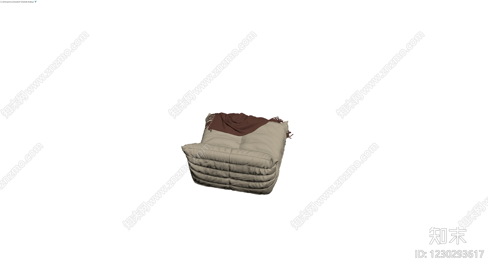 米色褶皱软包沙发3D模型下载【ID:1230293617】