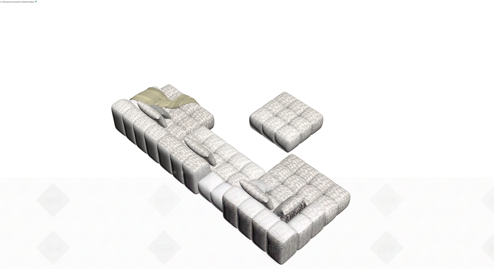 模块化布艺沙发组合3D模型下载【ID:1230143978】