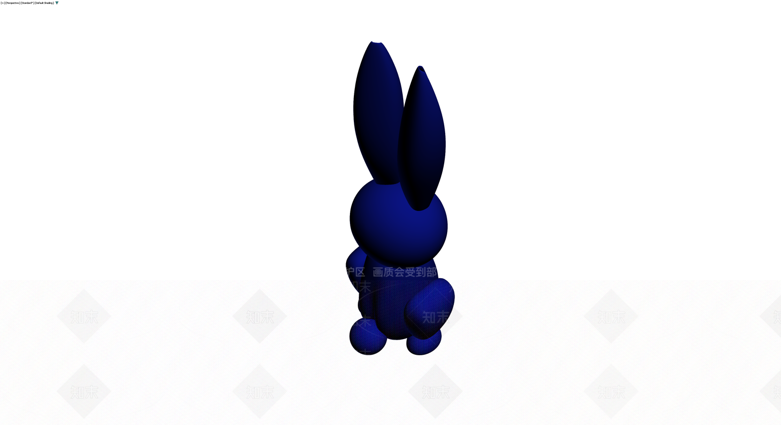 蓝色兔子雕塑3D模型下载【ID:1229678649】