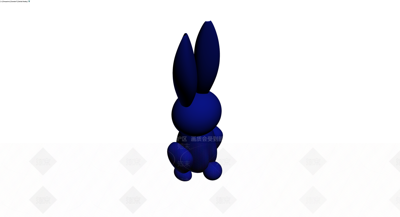 蓝色兔子雕塑3D模型下载【ID:1229678649】