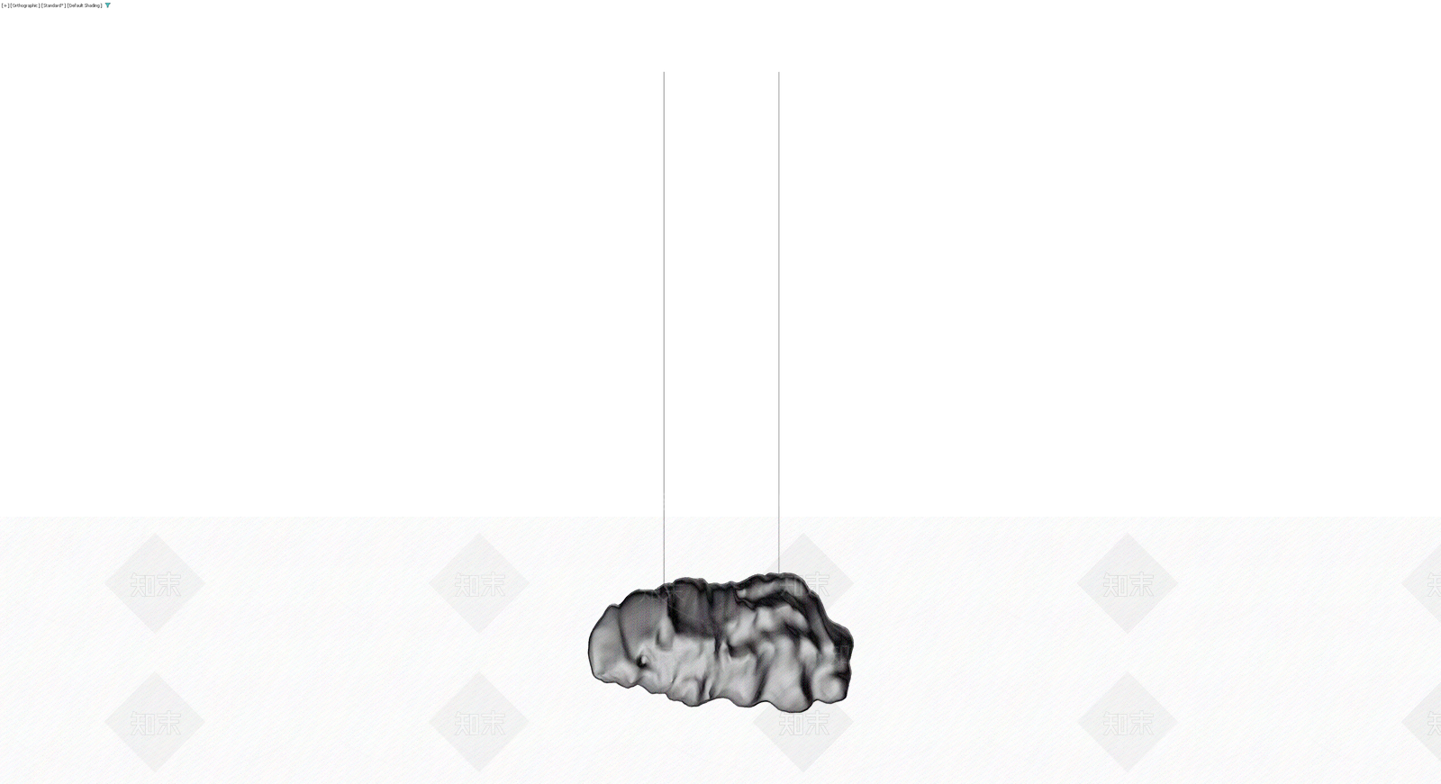 悬挂式不规则造型吊灯3D模型下载【ID:1230099915】