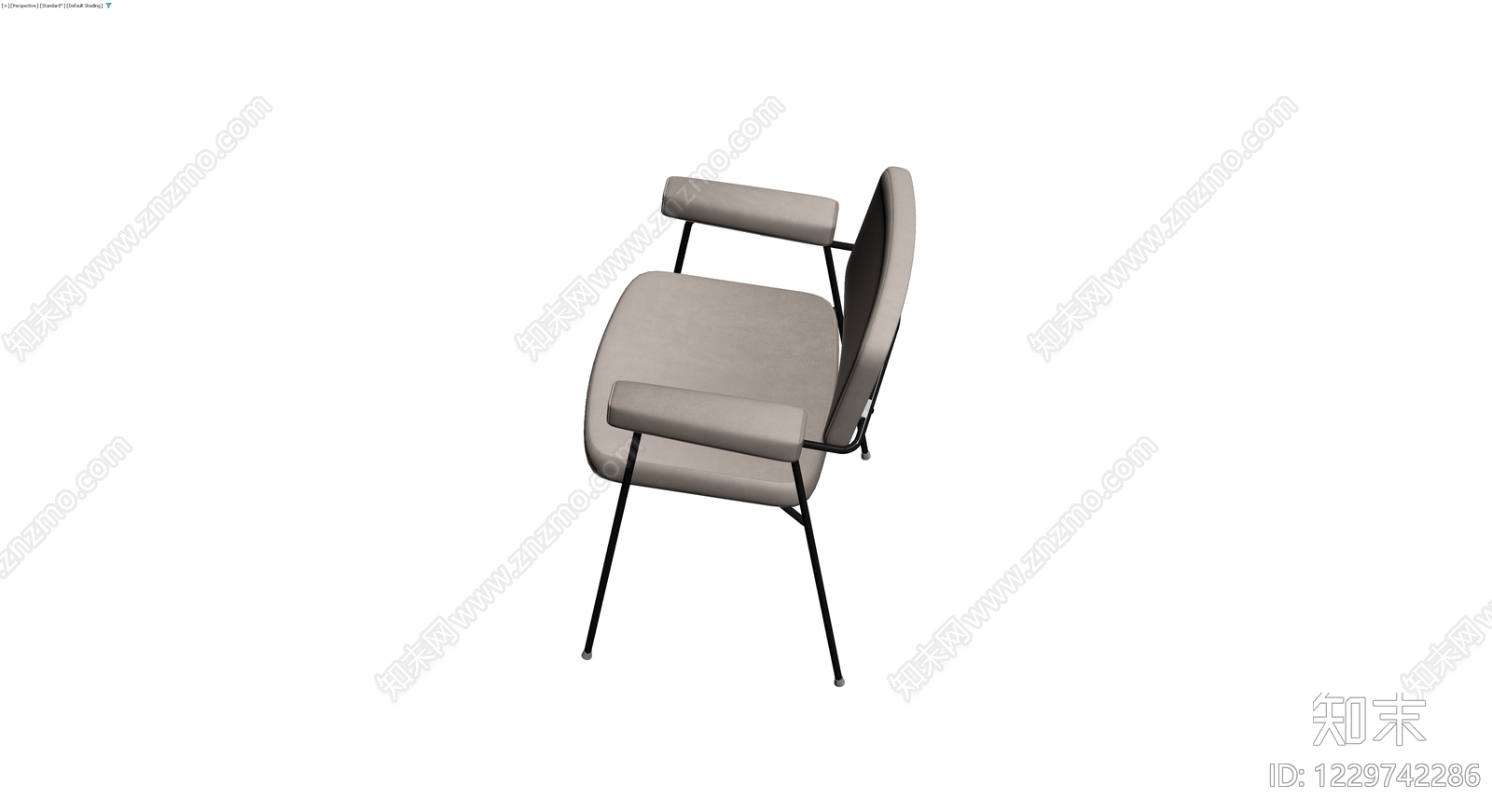 现代风格米色软包扶手椅3D模型下载【ID:1229742286】