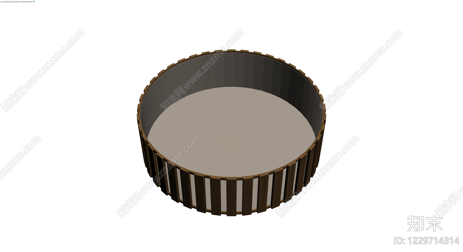 圆形木质栅栏构件3D模型下载【ID:1229714314】