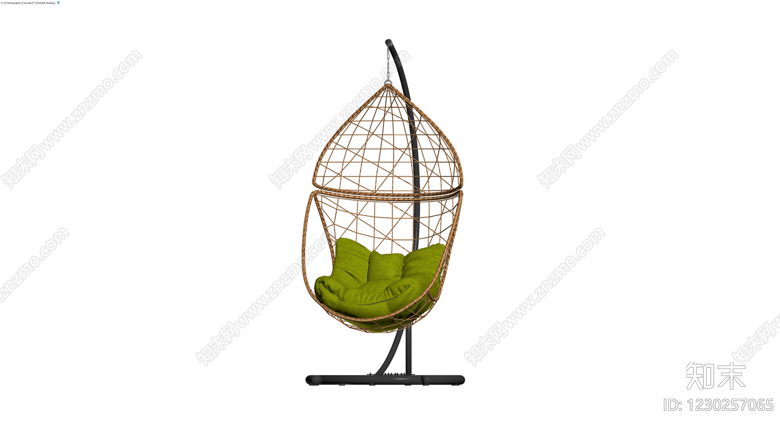 藤编吊椅带底座3D模型下载【ID:1230257065】