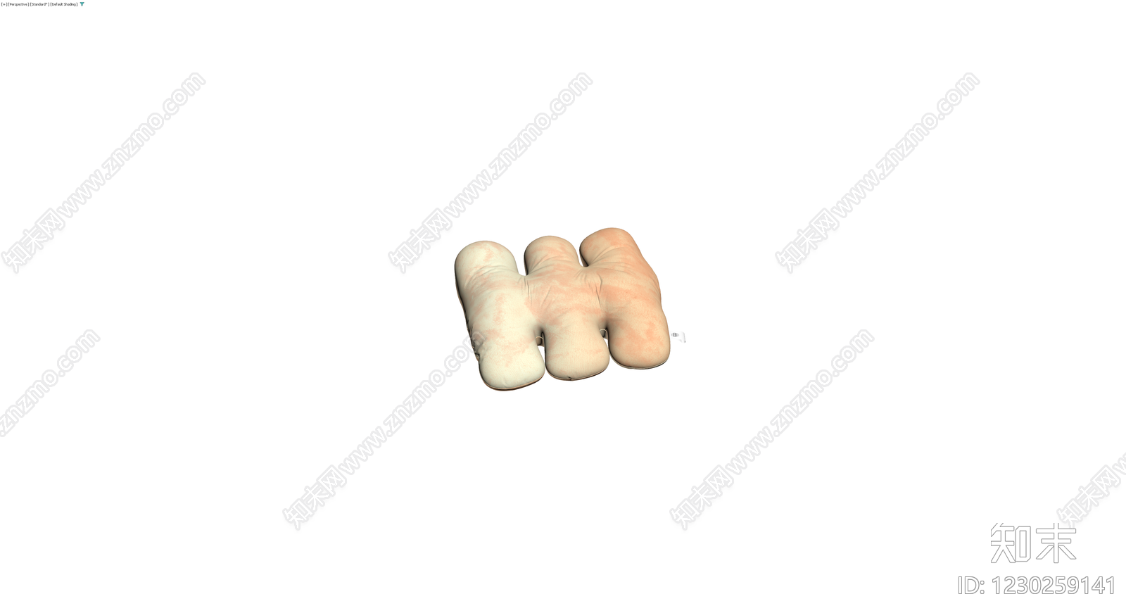 粉色三瓣布艺软垫3D模型下载【ID:1230259141】