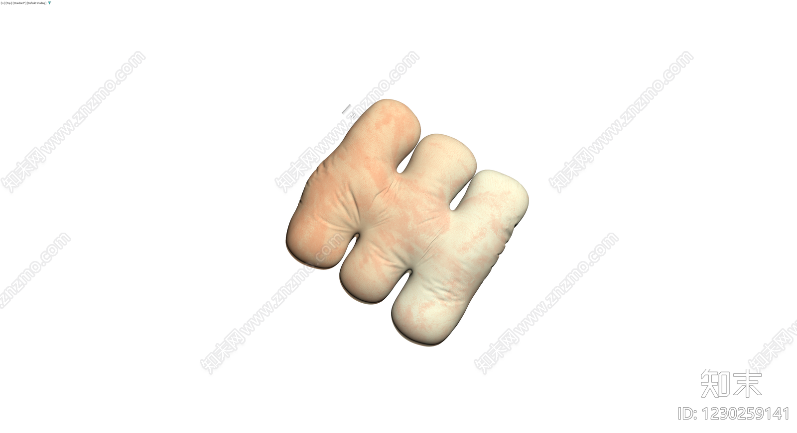 粉色三瓣布艺软垫3D模型下载【ID:1230259141】