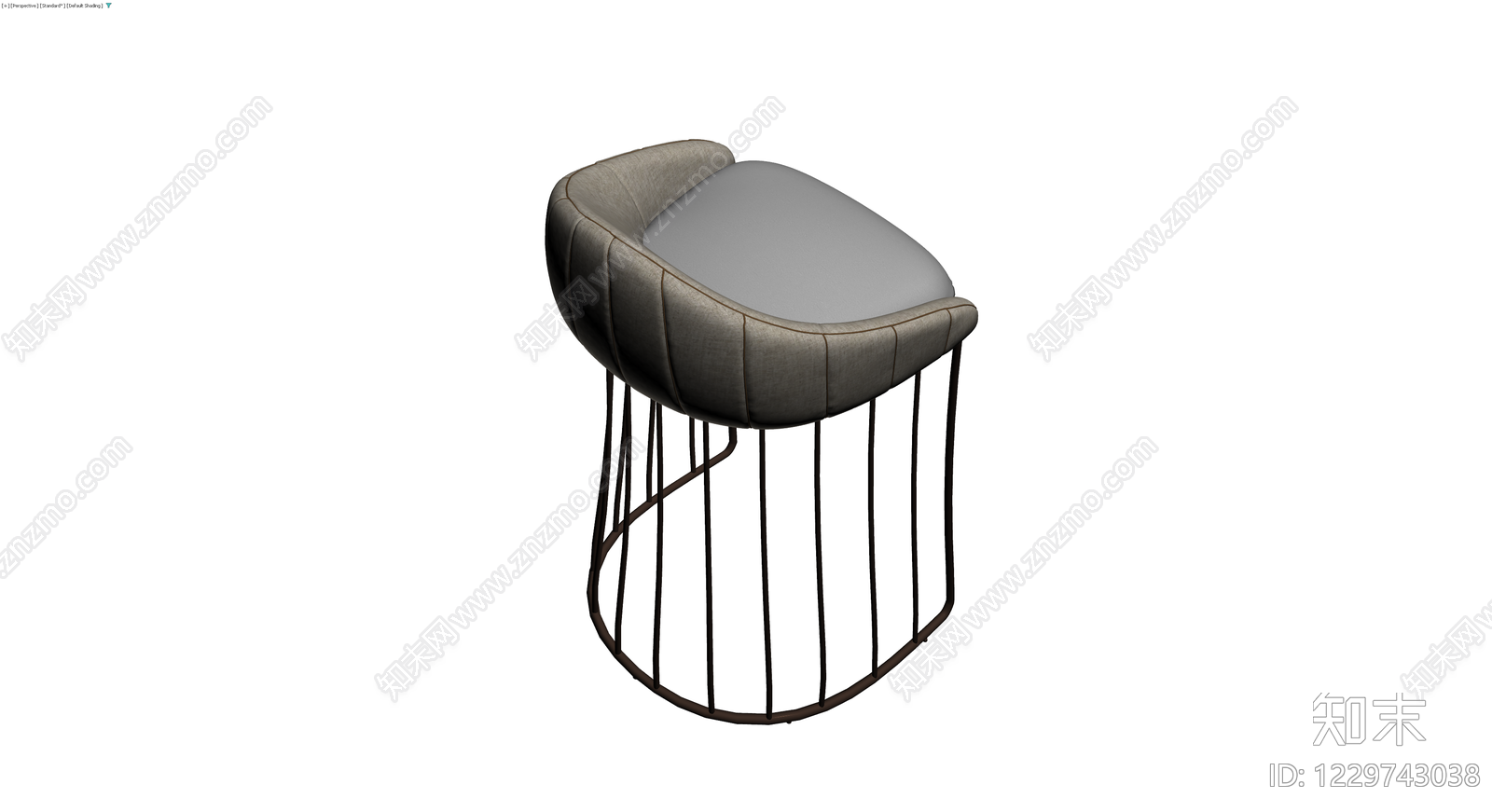 金属框架软包休闲椅3D模型下载【ID:1229743038】
