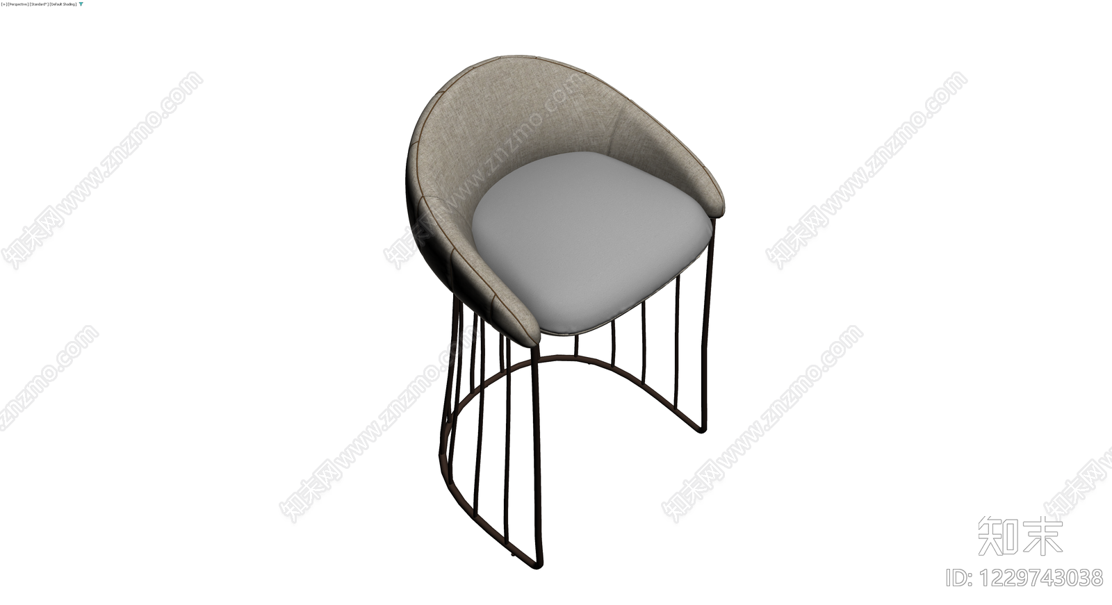 金属框架软包休闲椅3D模型下载【ID:1229743038】