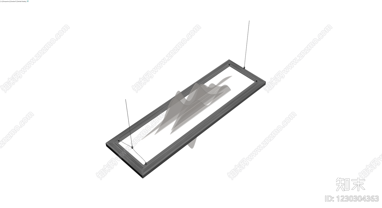 抽象波浪艺术吊灯3D模型下载【ID:1230304363】
