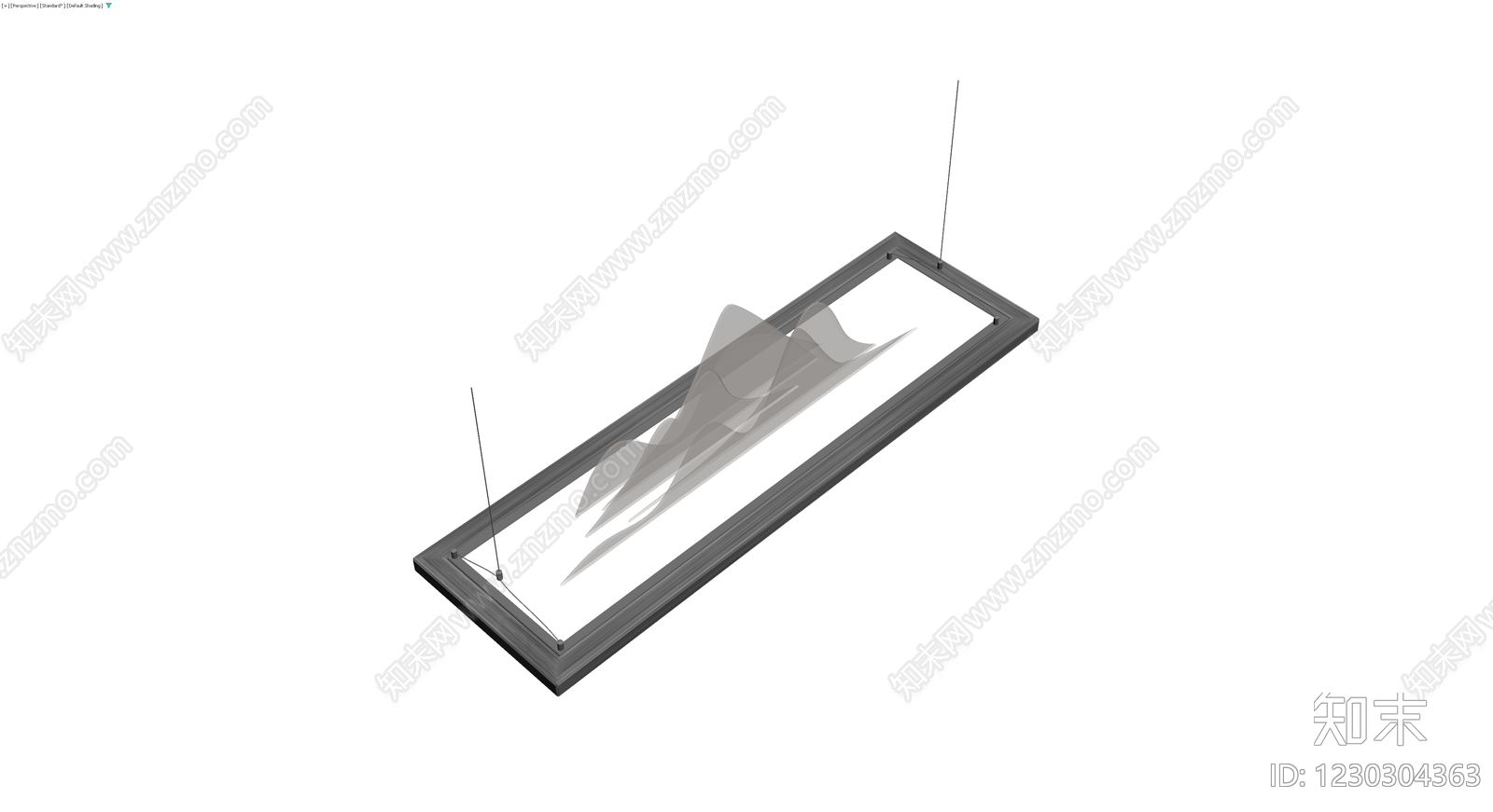 抽象波浪艺术吊灯3D模型下载【ID:1230304363】