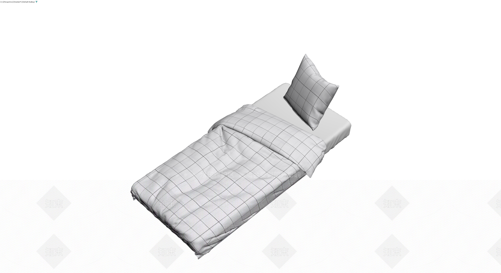 格纹床品组合模型3D模型下载【ID:1230609597】