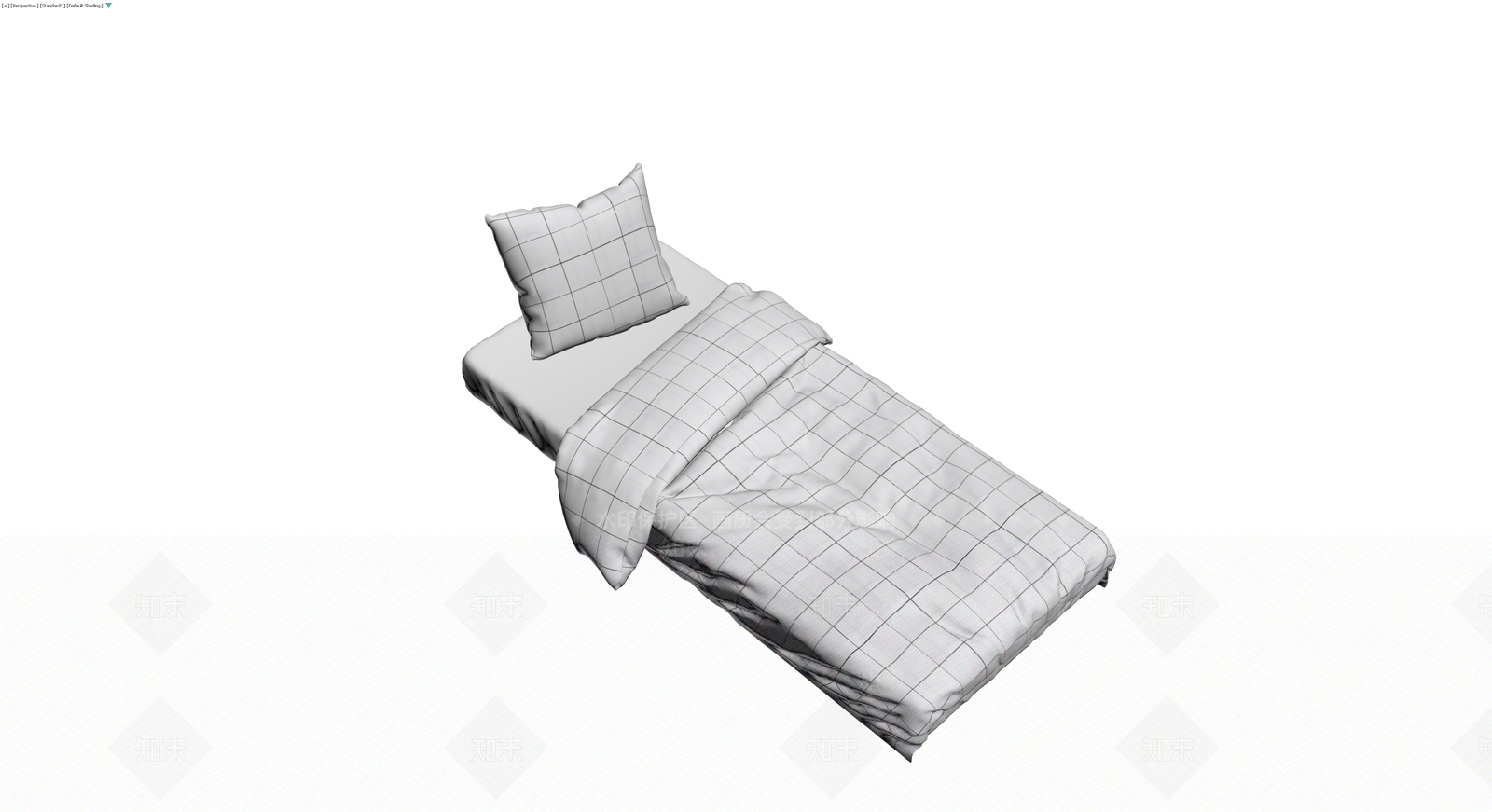 格纹床品组合模型3D模型下载【ID:1230609597】