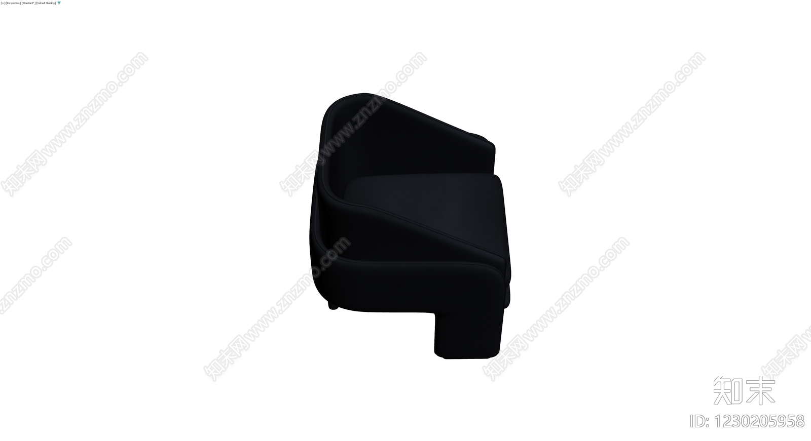 黑色现代扶手椅3D模型下载【ID:1230205958】