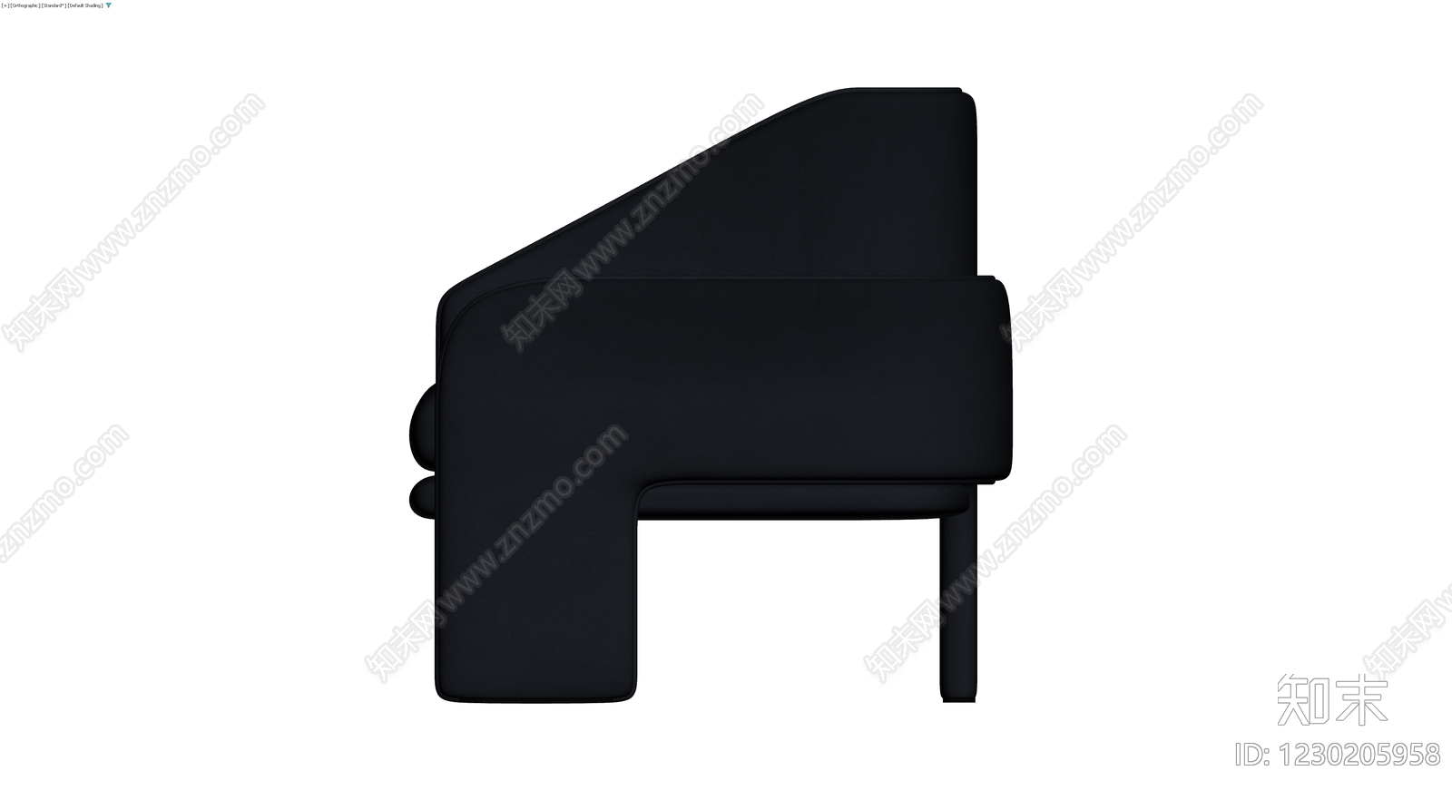 黑色现代扶手椅3D模型下载【ID:1230205958】
