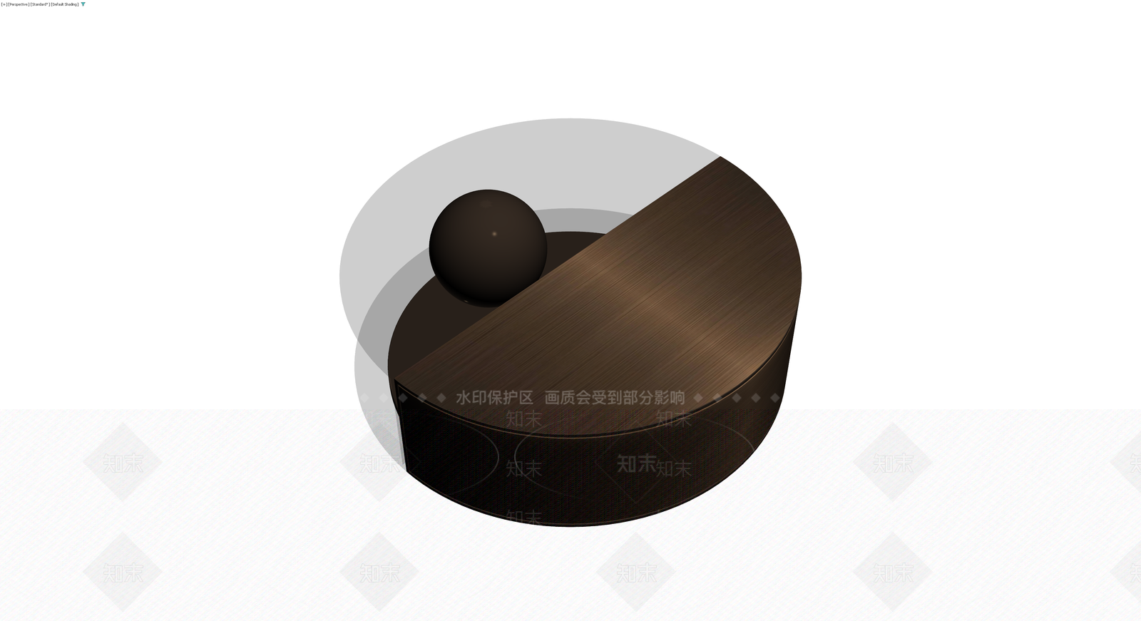 木质半球体底座与球体组合3D模型下载【ID:1230001415】