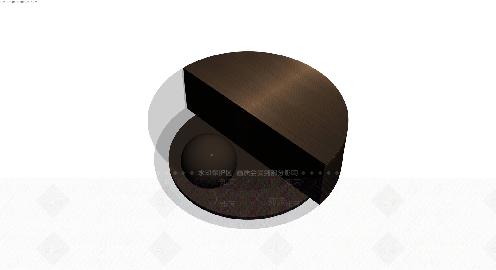 木质半球体底座与球体组合3D模型下载【ID:1230001415】