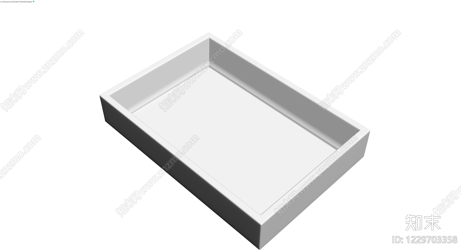 白色矩形托盘3D模型下载【ID:1229703358】