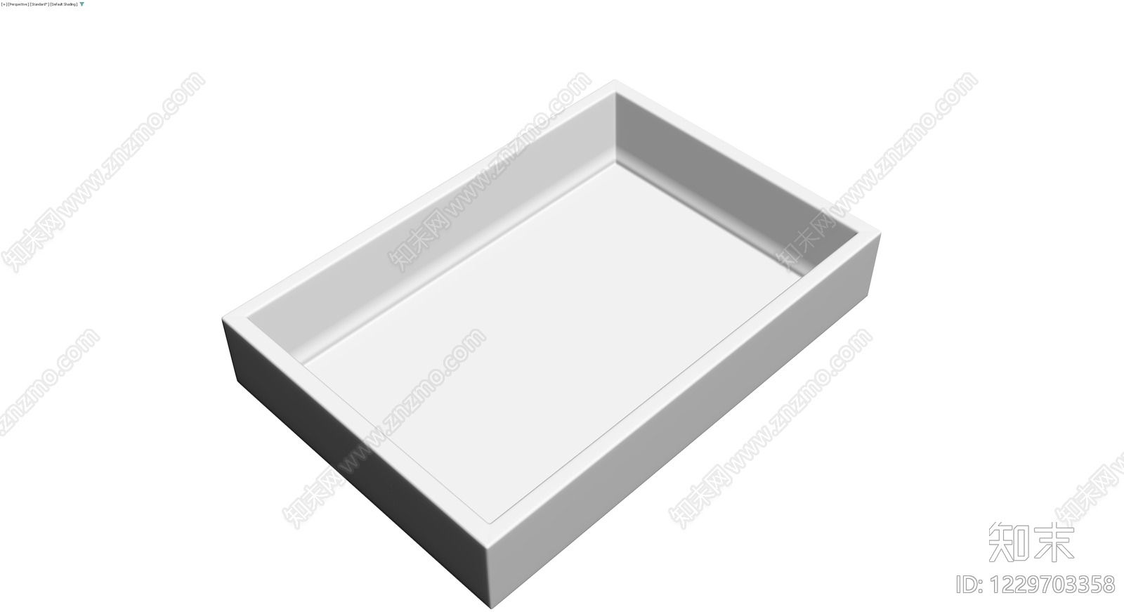白色矩形托盘3D模型下载【ID:1229703358】