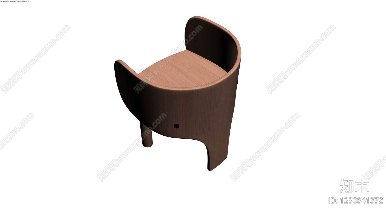 弧形木质休闲椅3D模型下载【ID:1230841372】