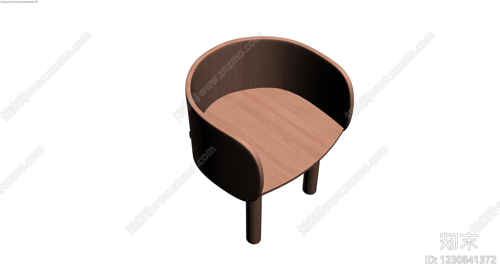 弧形木质休闲椅3D模型下载【ID:1230841372】