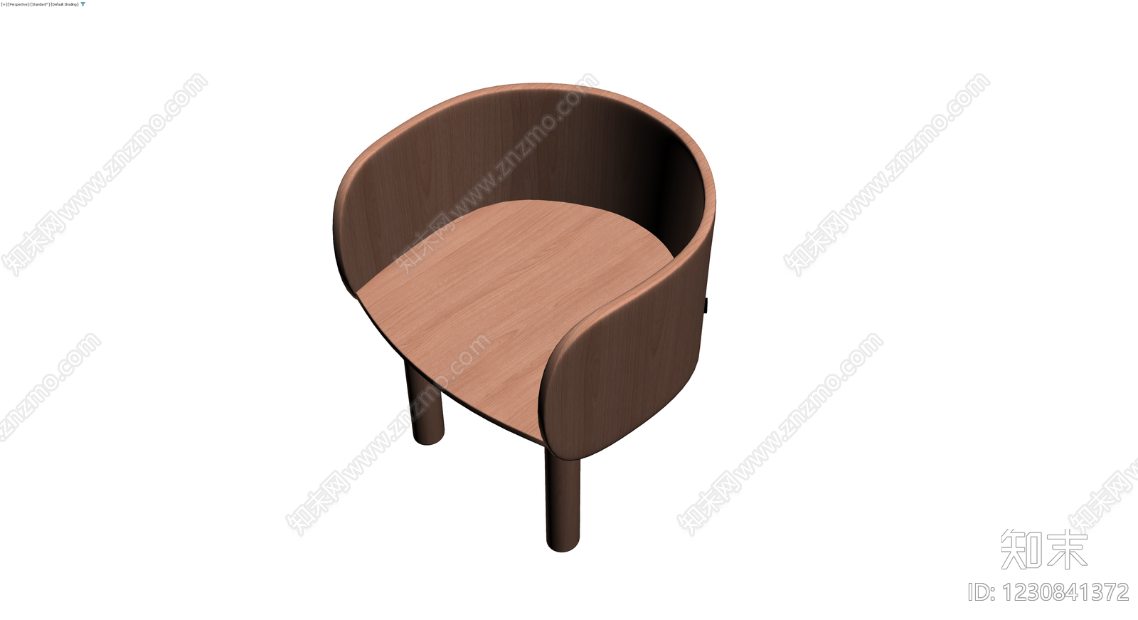 弧形木质休闲椅3D模型下载【ID:1230841372】